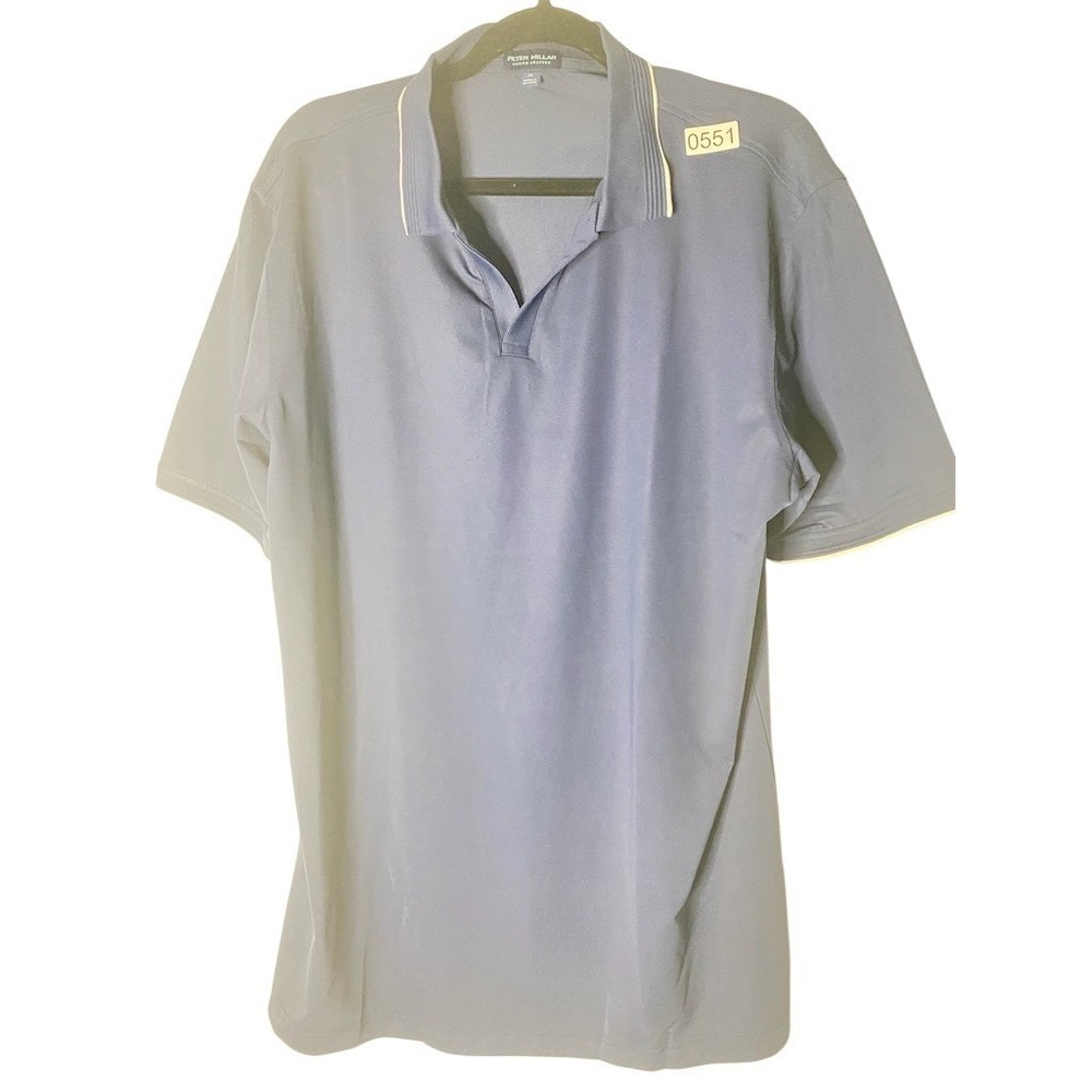 Peter Millar Crown Crafted Polo Shirt Men's XL Blue Short Sleeve Golf - Picture 1 of 3